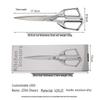 Stainless Steel Kitchen & Fabric Shears, Food-Grade Barbecue Scissors, Strong Household Sewing Shears