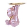 Bear Storage Tray Geometric Bear Key Bowl Multifunctional Key Holder Figurine Decorative Jewelry Candy Tray for Tabletop Decor