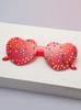 Trendy Heart Shaped Sunglasses For Women Sparkling Colorful Rhinestone Rimless Eyewear Summer Sun Glasses For Beach Wear KJ165