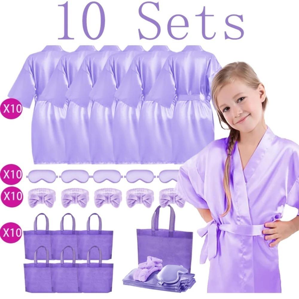6/10/12 Sets Spa-Party-Bademäntel für Mädchen Kimono-Mädchen Bademantel-Kleider Kinder-Geburtstagsparty-Zubehör Gastgeschenke Übernachtung Schlafanzug Party