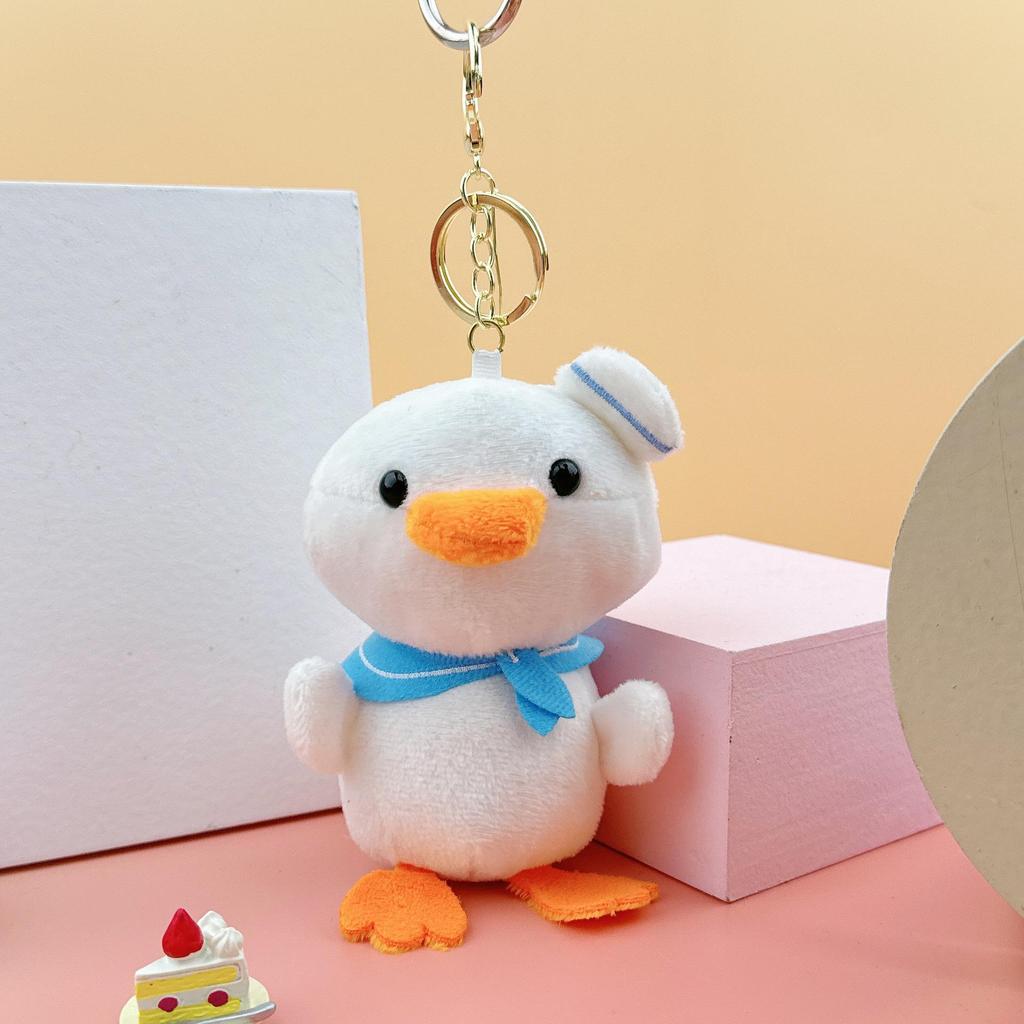 Cartoon Duck Plush Keychain - Cute Animal Pendant & Keyring Ornament for Couples