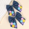 2Pcs Denim Flower Hair Clips Handmade Jeans Fabric Floral Barrettes Boho Korean Country Style Hair Accessories For Girl Children