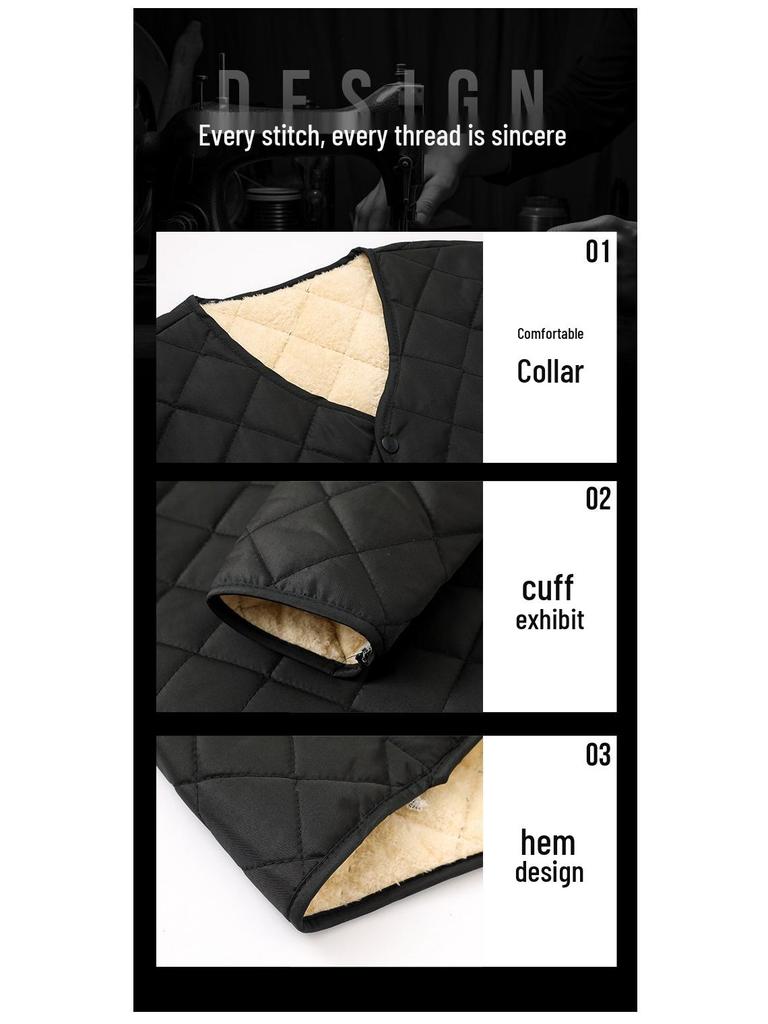 Men’s Cotton-Padded Winter Jacket for Middle-Aged and Elderly: Thick, Warm, Velvet-Lined for Dad and Grandpa