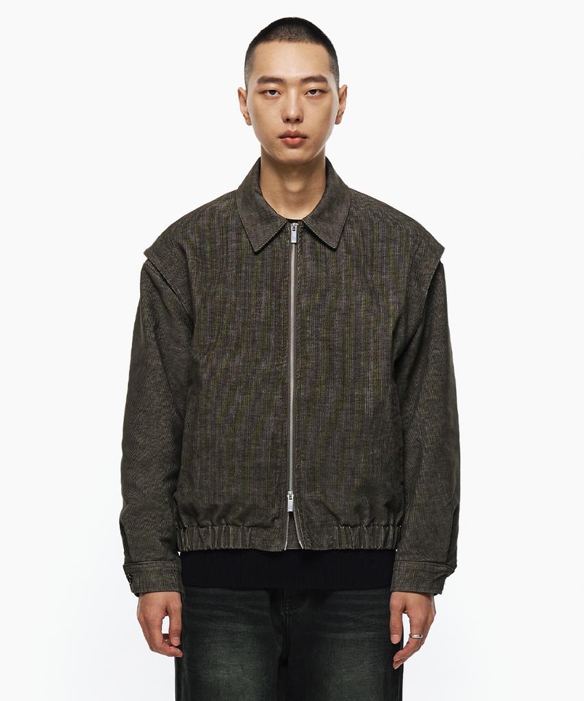 Intempomood Pigment Corduroy Bomber Jacket_Beige