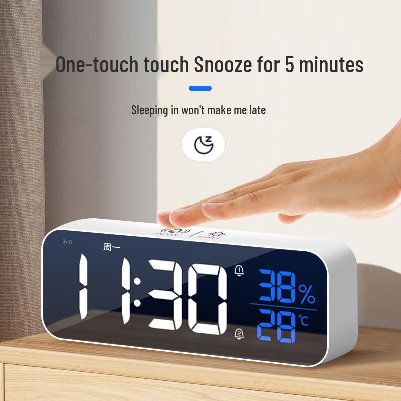 MaShi Smart LED Digital Alarm Clock with Temperature & Humidity