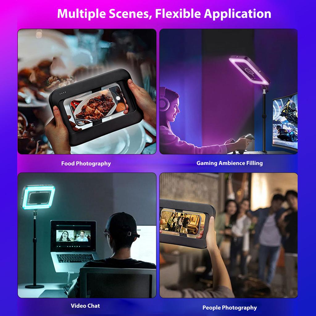 RGB Handheld Fill Light Portable Magnetic Phone Selfie Live Streaming Photography Lamp