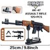 Technical Building Blocks Toys Gun AK47 Revolver Submachine Sniper Barrett WW2 Military Army War SWAT Weapon Model  for Children