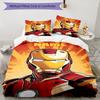 3pcs Custom Name Iron Man Bedding Set Duvet Cover Closure Includes 1 Duvet Cover & 2 Pillowcases, Soft and Comfortable for All Seasons.