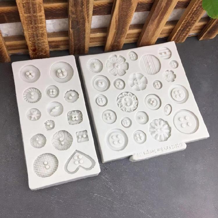 Exquisite Button Shape 3D Fondant Chocolate Candy Molds Polymer Craft DIY Molds