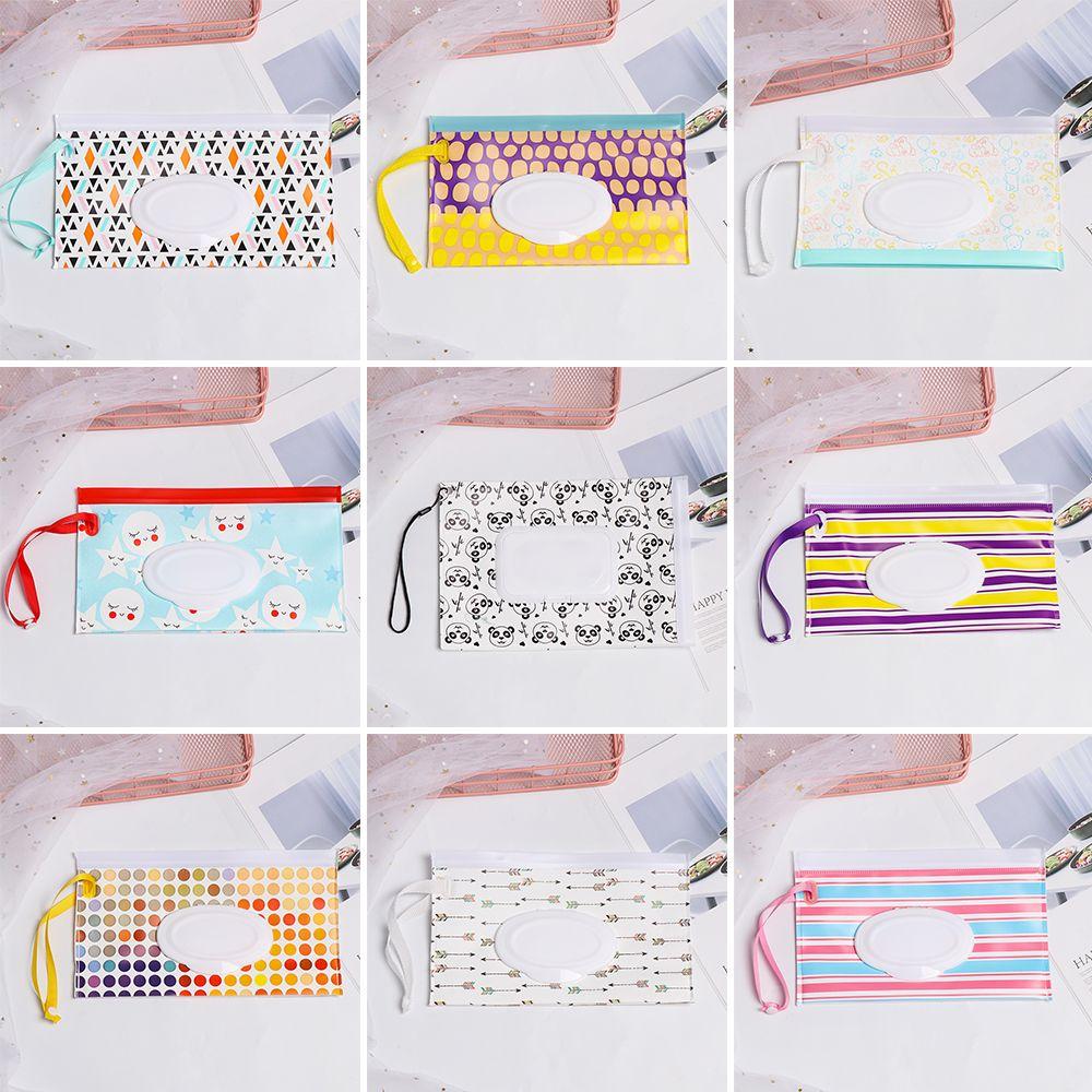 Portable Flip Cover Carrying Case Stroller Accessories Wet Wipes Bag Tissue Box Cosmetic Pouch