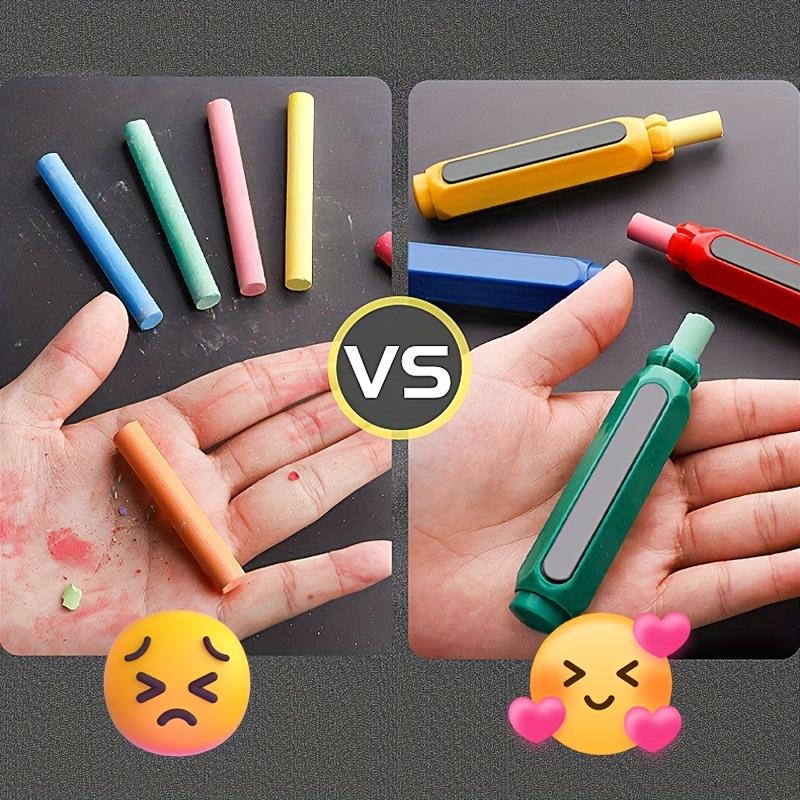 4pcs Magnetic Chalk Holders - Non-Toxic Chalk Organizer with Magnetic Base - for Classroom, Office, Home-Teachers, Students