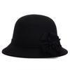 Women Retro Flower Bowler Hat Solid Color Cap for Party Prom Cocktail Travel