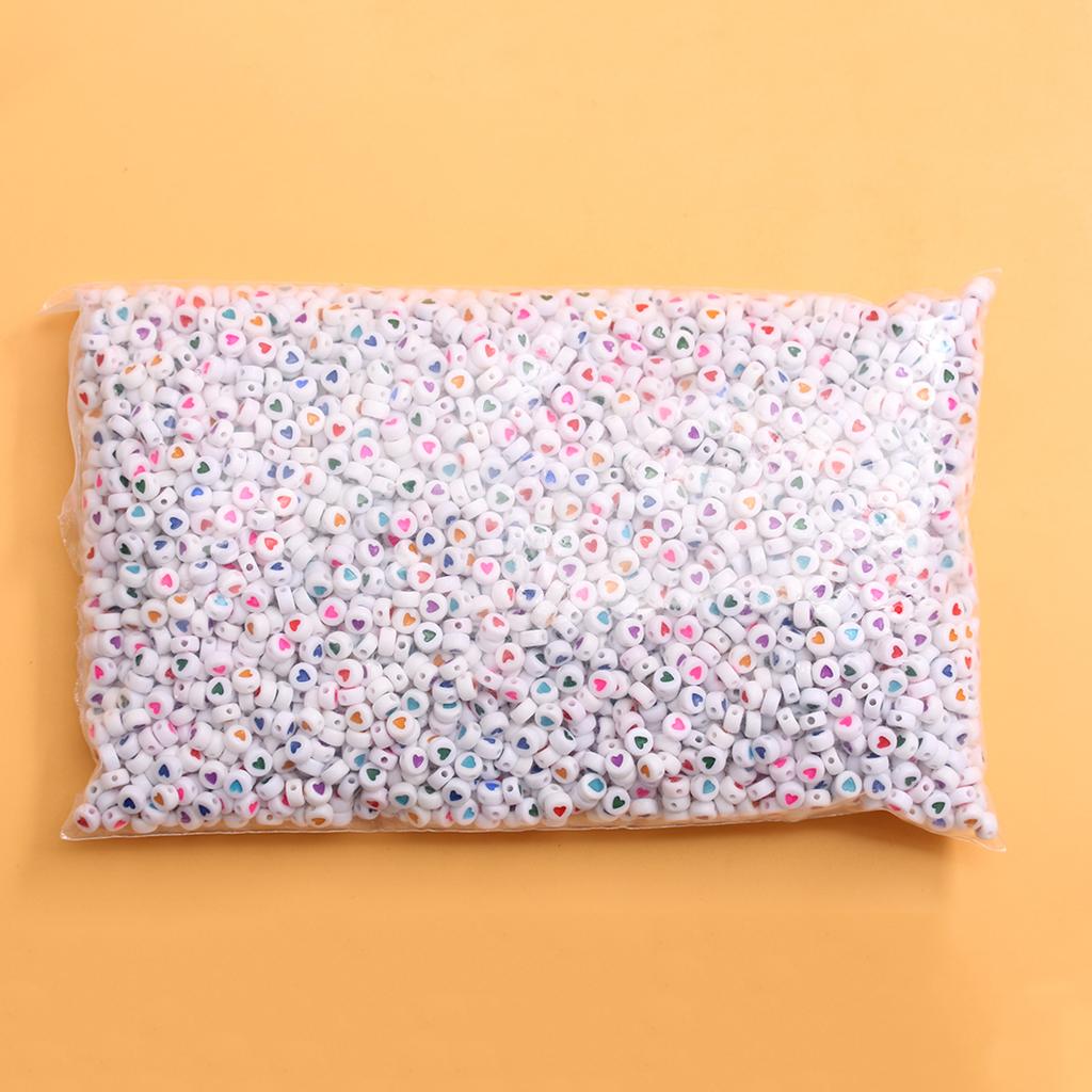 500g cca 2500ks šperkové doplňky 7mm akrylové korálky náhrdelník náramek výroba volných distančních korálků ve tvaru srdce