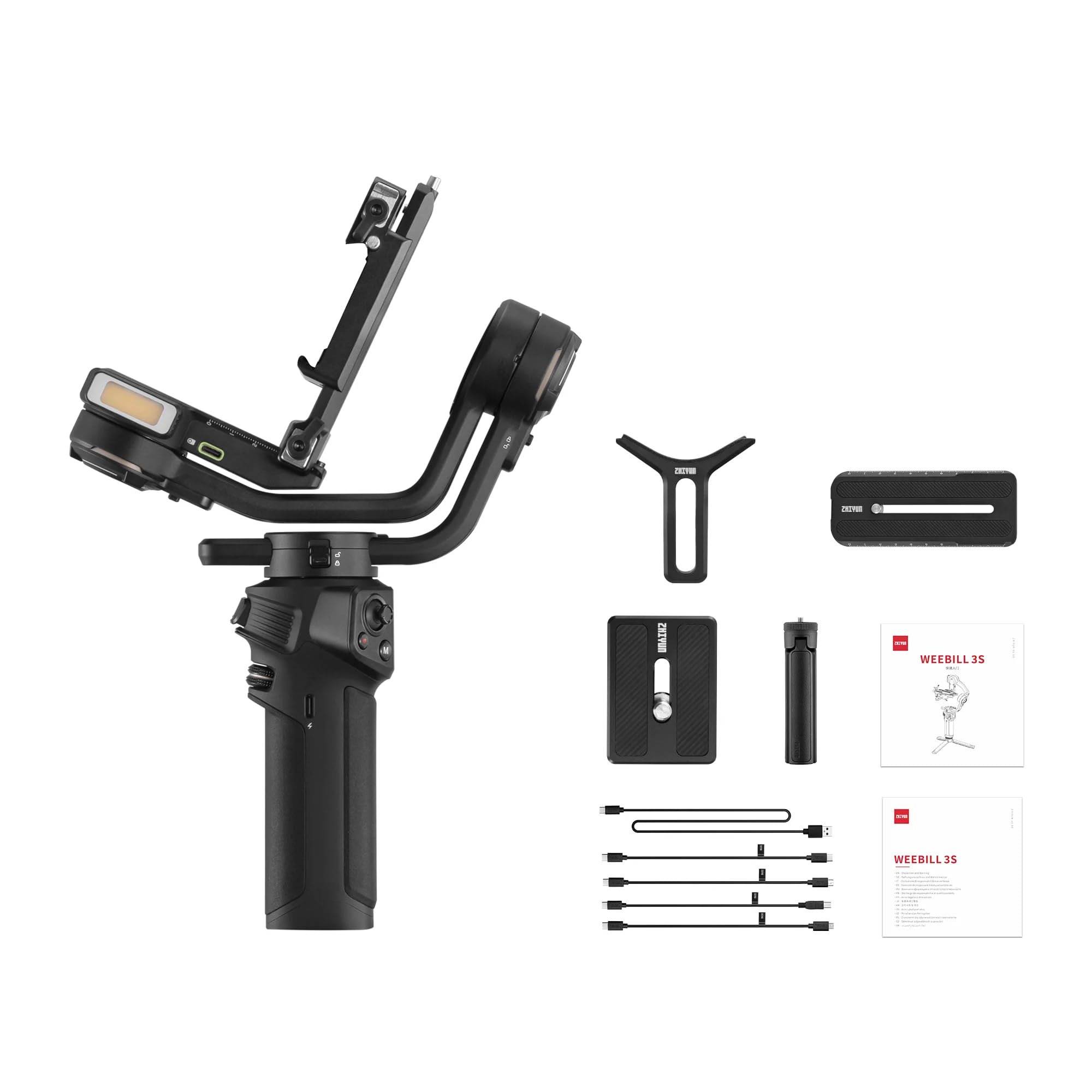 

Japanese Zhiyun WEEBILL 3S Camera Stabilizer Gimbal with Portrait and Landscape Bluetooth Wireless and 10W Fill Light [Official Warranty] 3-Axis