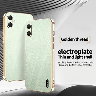 KADEM For Samsung Galaxy A06 4G Case Electroplating Silk Texture PU+TPU Phone Back Cover