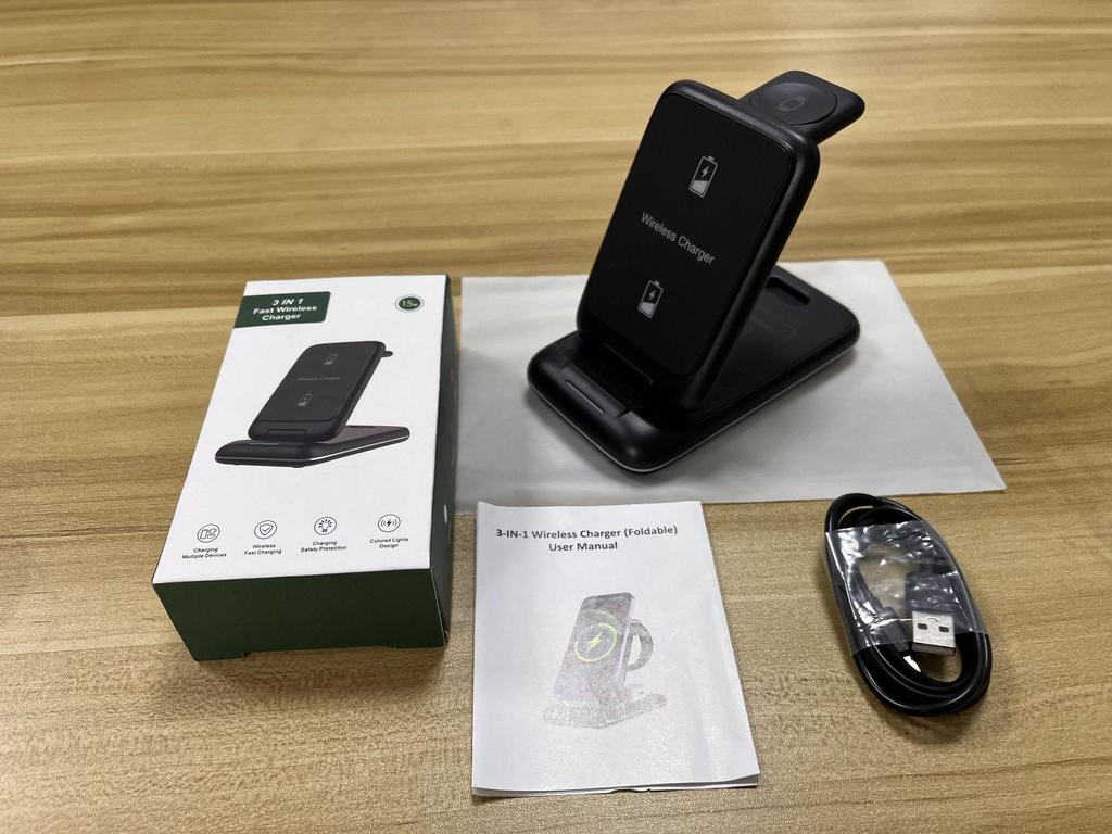 3-in-1 Foldable Wireless Charger for Apple Phones, Watches & Earbuds