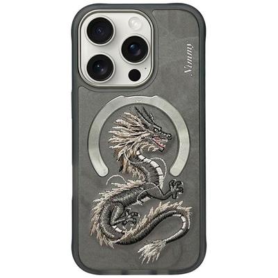 Etui Do iPhone 16 Pro Nimmy Dragon MagSafe Szare