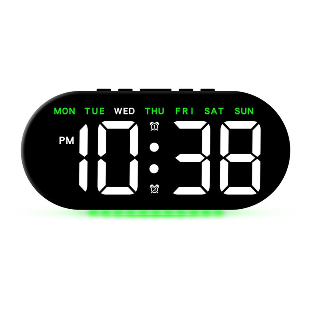 GH8035 Multifunctional LED Digital Alarm Clock Large Display Bedside Clock with Ambient Light