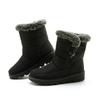 Foreign Trade Fur Collar Imitation Rabbit Hair Tall Tube Warm Women's Snow Boots Velcro Waterproof Women's Boots Casual Women's Shoes