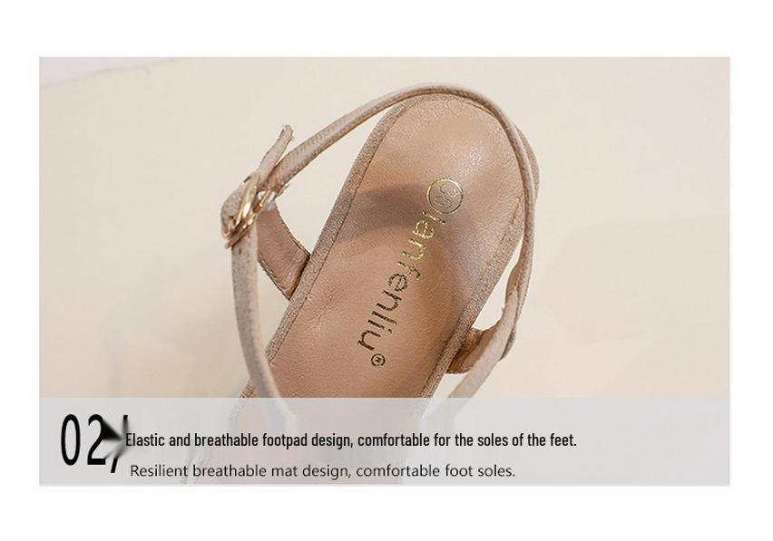2026 Black Chunky Heel Sandals: Women's Simple Single Strap Versatile High Heels for Summer Skirts