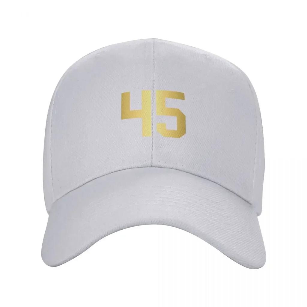 Golden Number 45  Sports Numbers Baseball Cap Vintage beach hat Baseball Unisex Womens
