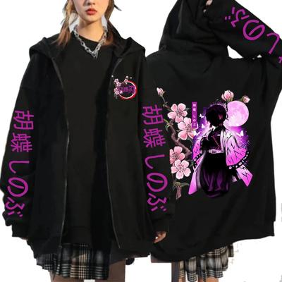 Vysoce kvalitní dámské košile a mikiny na zip od luxusních značek, stejně jako bundy z japonského anime Demon Slayer