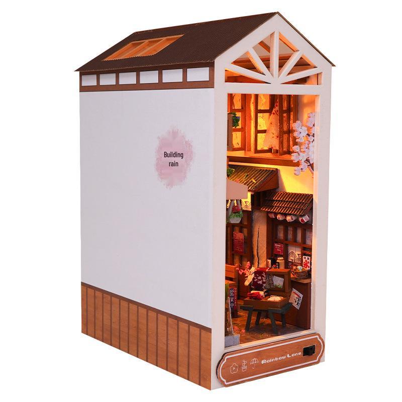 Tianyu DIY 3D Miniature Bookend: Rainy Alley Creative Assembly Model Toy