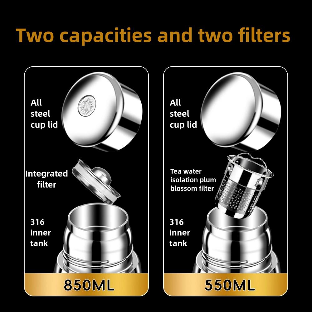 550 /850ml 28.75 Ounce Coffee Thermos | Thermal Water Bottle for Tea Hot & Cold Drinks Stainless Steel Vacuum Sealed Insulated T
