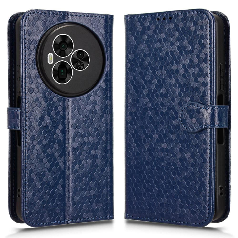 For TCL NxtPaper 60 Ultra 5G Wallet Case Dot Pattern Imprint PU Leather Phone Cover with Wrist Strap