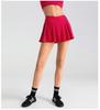 Solid Color High Waist Tummy Control Yoga Skirt - Women's Two-Piece Anti-Exposure Tennis Fitness Shorts