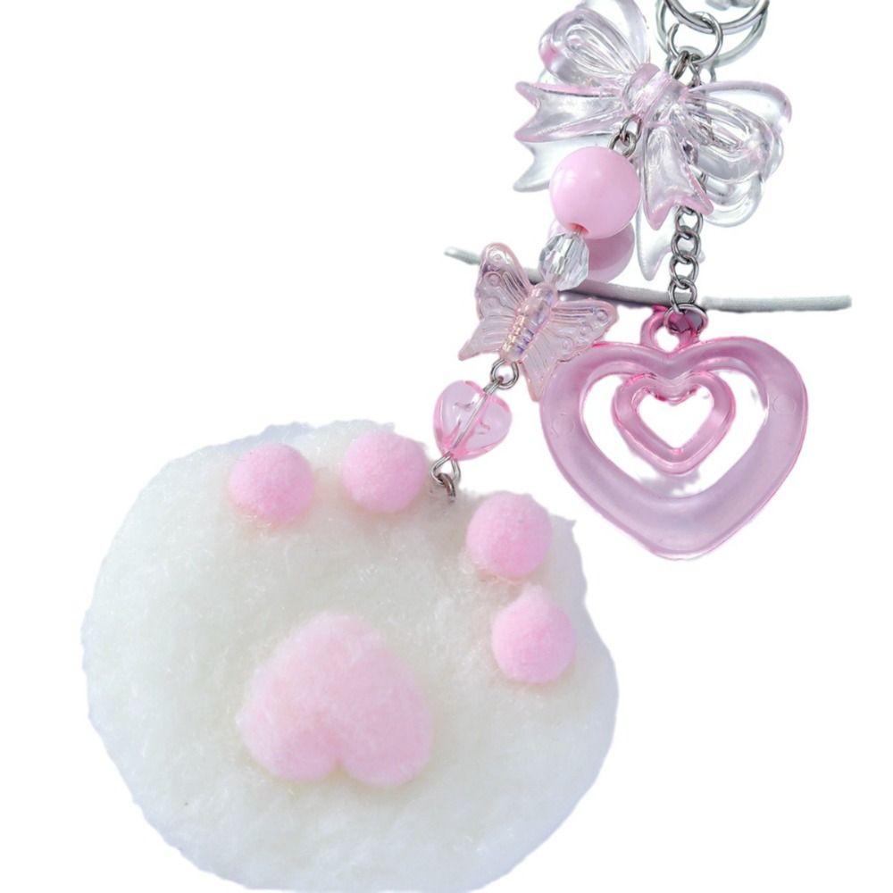 Sea Theme Cat Claw Phone Charm Y2K Star Bead Phone Keychain Sweet Cat Claw Pendant  Earphone