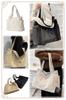 Tote shoulder for women [Aquamie] bag, canvas, bag, canvas, simple, (white)