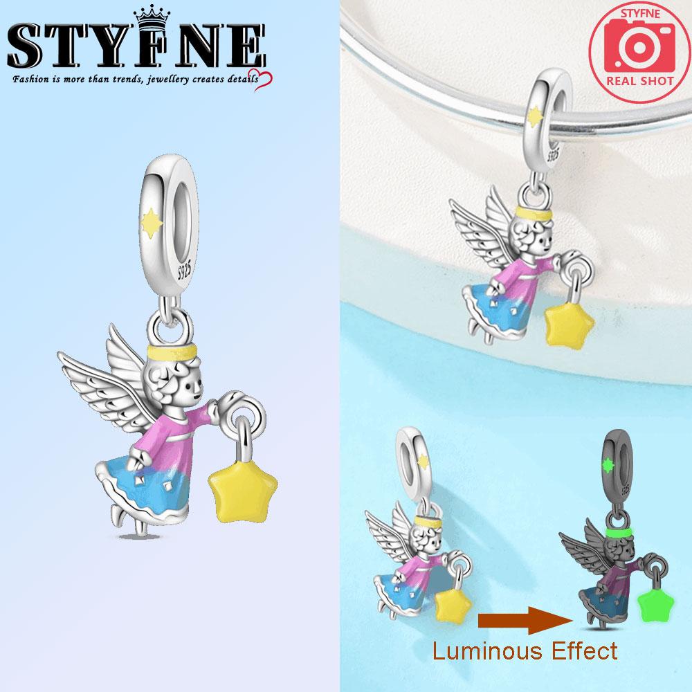 Copper Luminous Lantern Angel Lotus Bible, Cross Charms Beads Pendant For Original Bracelet Woman Girl Jewelry