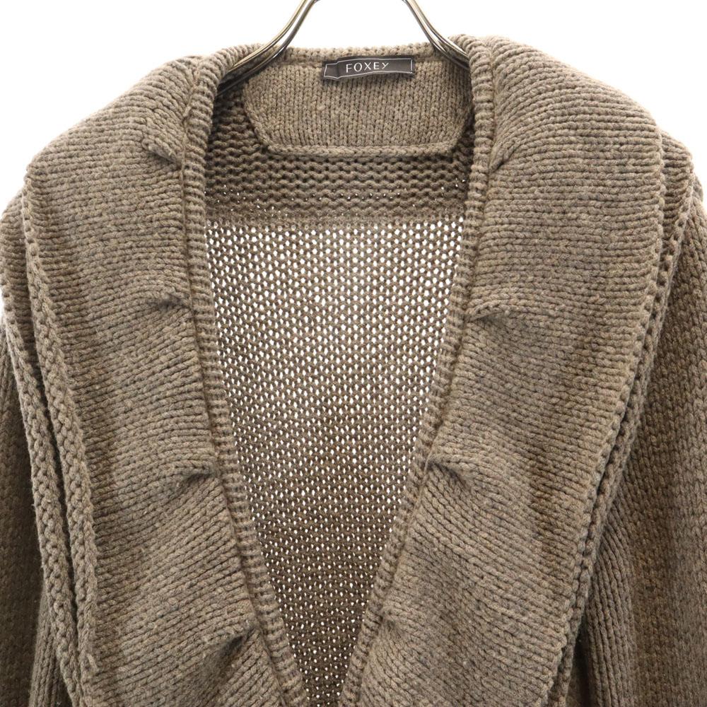 FOXEY Knit Coat F Ash Brown Women Used