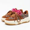 Retro leopard print thick-soled heightening skateboard shoes casual breathable and comfortable outdoor shoes couple tide shoes