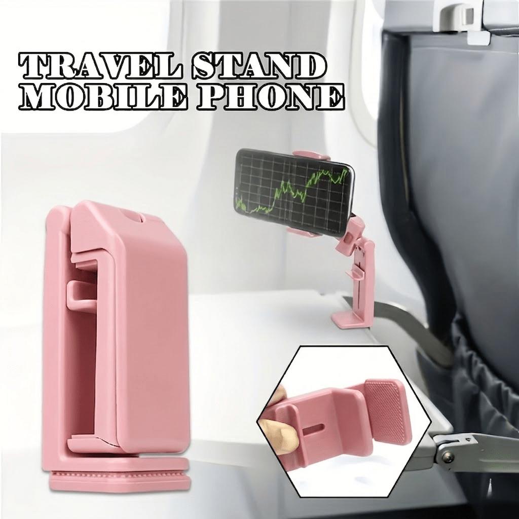 Universal Airplane Travel Phone Holder 360 Degree Rotation Foldable Desktop Train Chair Mount Hands Free Phone Holder