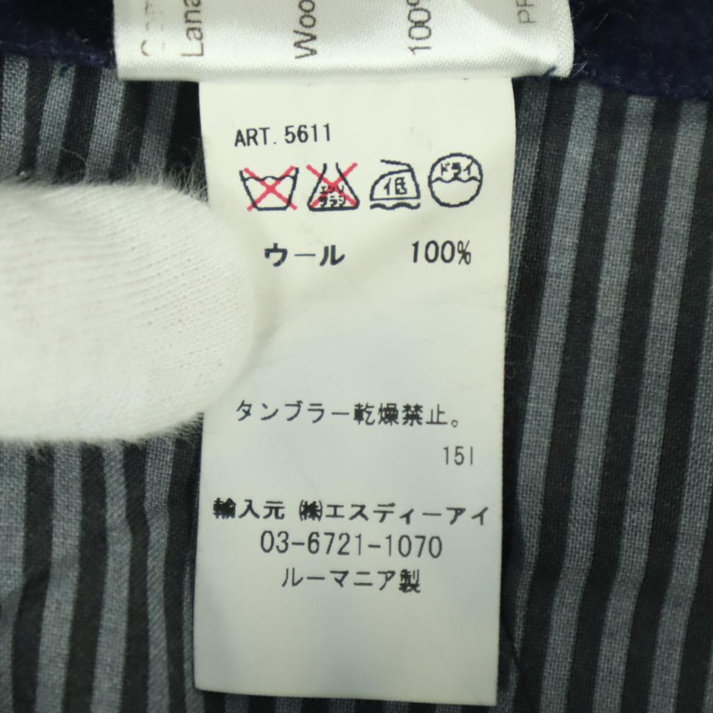 Beauty Products VIGANO Striped Pattern Wool Pants 46 Navy Men's Used
