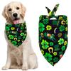St Patricks Day Pet Bibs Adjustable Clover Pet Triangular Bandanas Creative Neckwear Gift for Small To Medium-Sized Pets