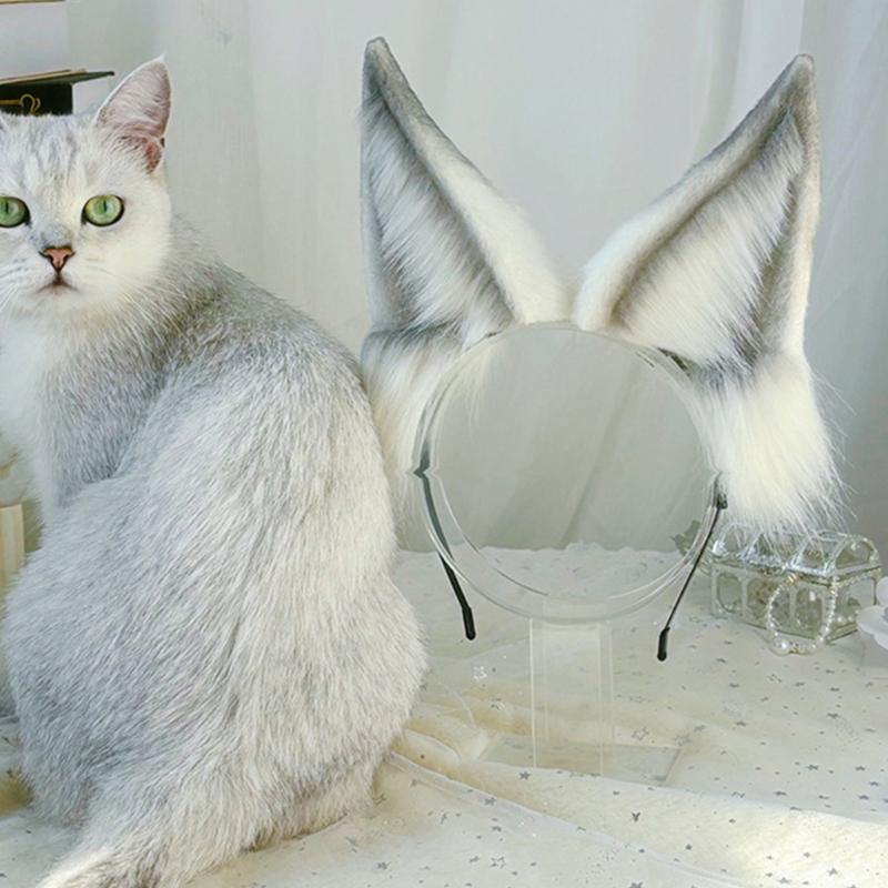 Plush Foxes Ears Headband For Women And Kids Soft Hairpieces Comfortable Headwear Adjustable Animal Hair Accessory