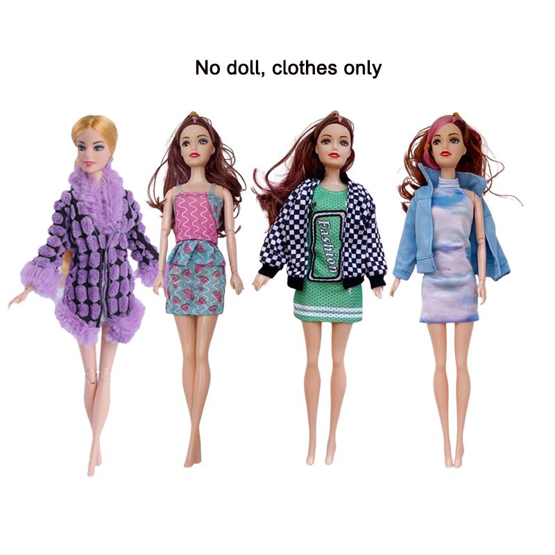4 Sets/Pack Doll Clothes Handmade Fashion Casual Suit Outfits Coat Clothing Accessories for 11.5in/30cm Dolls Toys For Children