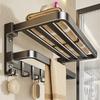 Punch-Free Double Folding Bathroom Towel Rack