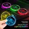 Tire Valve Caps Car Glowing Coasters LED Light Water Cup Mat For Volvo V60 V40 AWD Car USB Charging Color Change Coasters