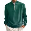 Men's Short Zip Pullover Turtleneck Long Sleeve Top