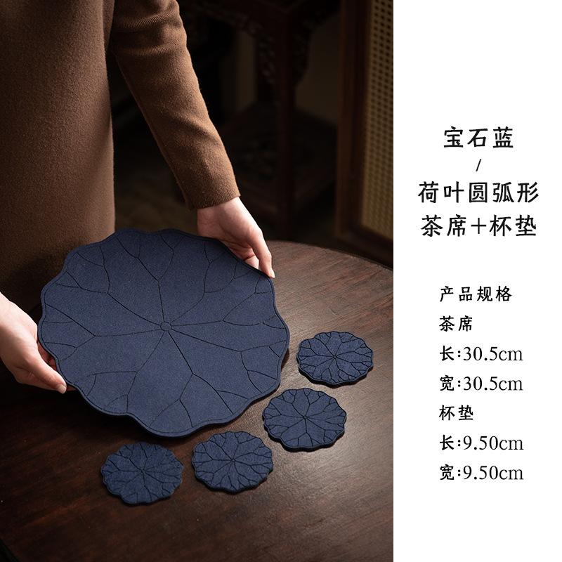 

Новый китайский хлопковый и льняной лотосовый лист подставка подставка для дома кухня изоляционный коврик для хранения коврик для чая 5pcs