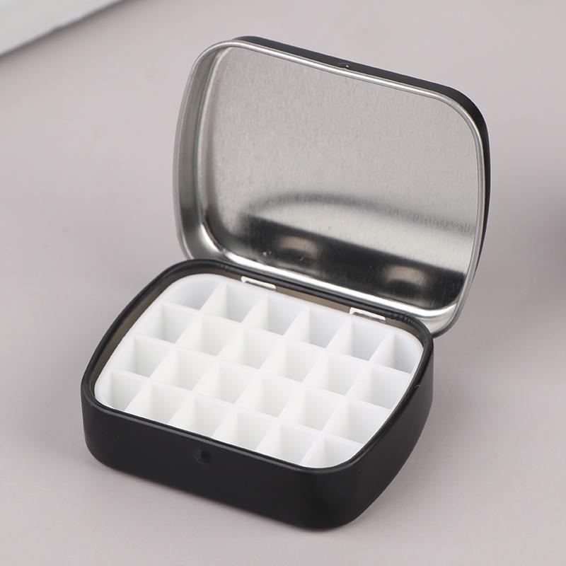 Portable Empty Watercolor Tin Box 12/24 Grids Mini Watercolor Paint Palette Travel Painting Paint Tray Art Supplies