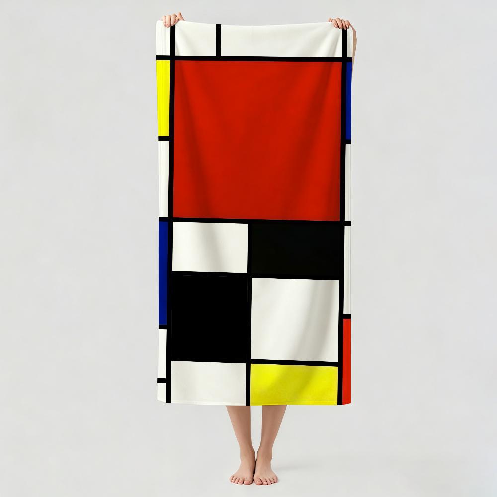 Art M-Mondrian Handtuchtrockner Badetuch Anwendbar für Leichtes Schwimmen Camping Yoga Strand Aus