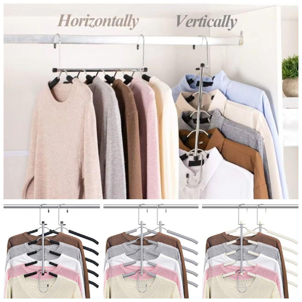 Traceless Non-Slip Clothes Rack Heavy-Duty Closet Organizer Sturdy Space Saving Hanger Bedroom