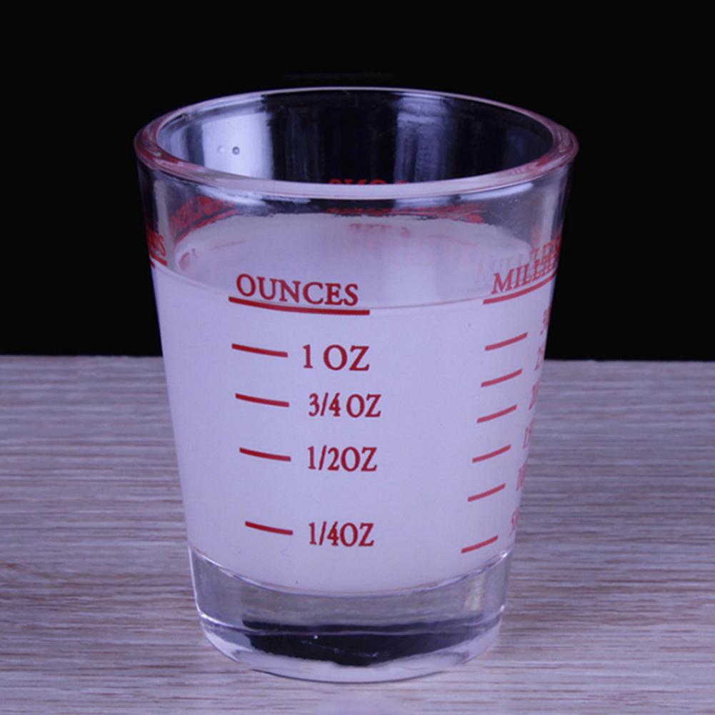 Heavy Duty Glass Cups Multi-scale Measuring Cups Heavy Glass Shot Glass Measuring Cups with Scale for Kitchen Bar for Baking