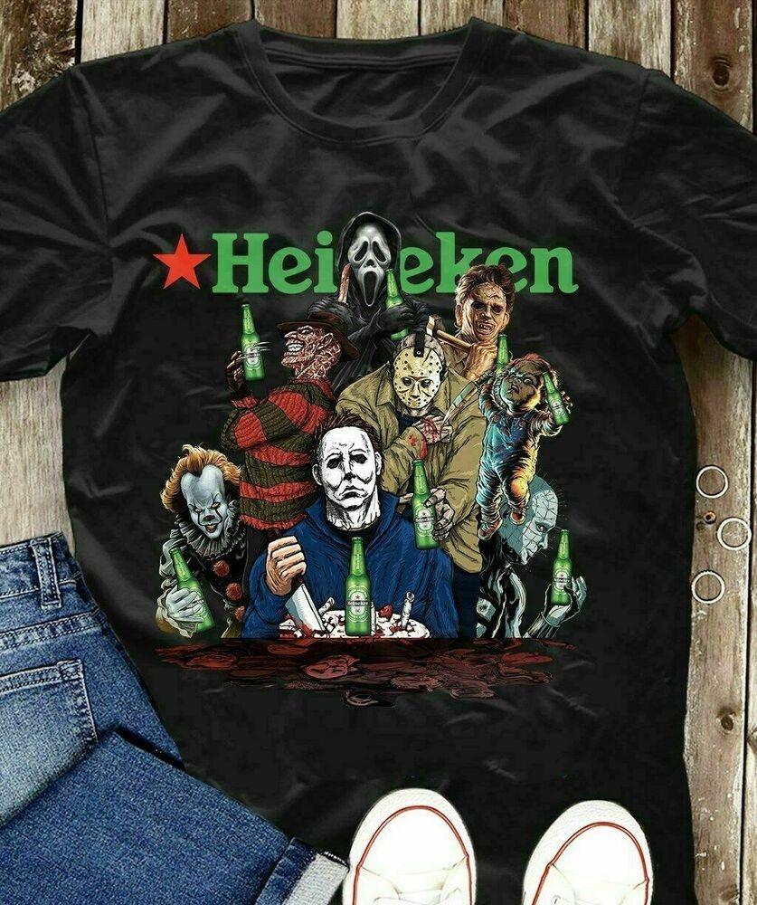 

Killer Squad Beer Heineken Halloween Beer Short Sleeve Unisex T-Shirt Black Tee