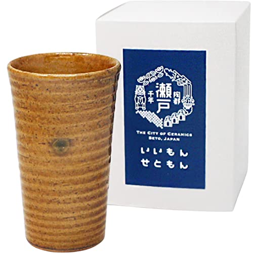 

Seto Ware Beer Glass, Single-Serving Tumbler, Yellow Seto Pottery (Approx. 6x10cm, 130cc) - Perfect as a Birthday Gift or Father s Day Gift